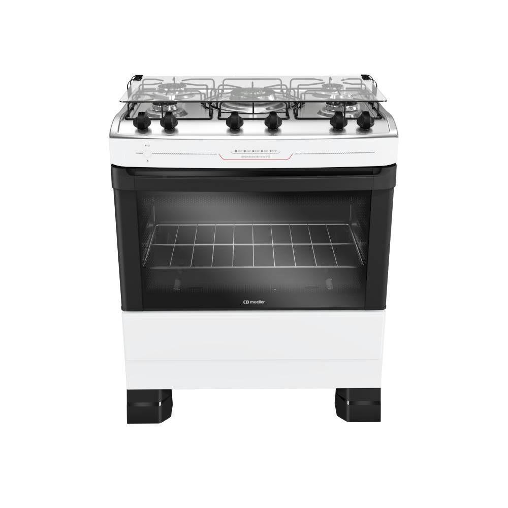 Fogão Mueller 5 Bocas Branco Mesa De Inox Tripla Chama Bivolt MFI5BF em Oferta na Shopee