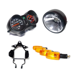 Painel Completo farol Aro cromado piscas laranja e aranha CG 150 2004 2005 2006 2007 2008