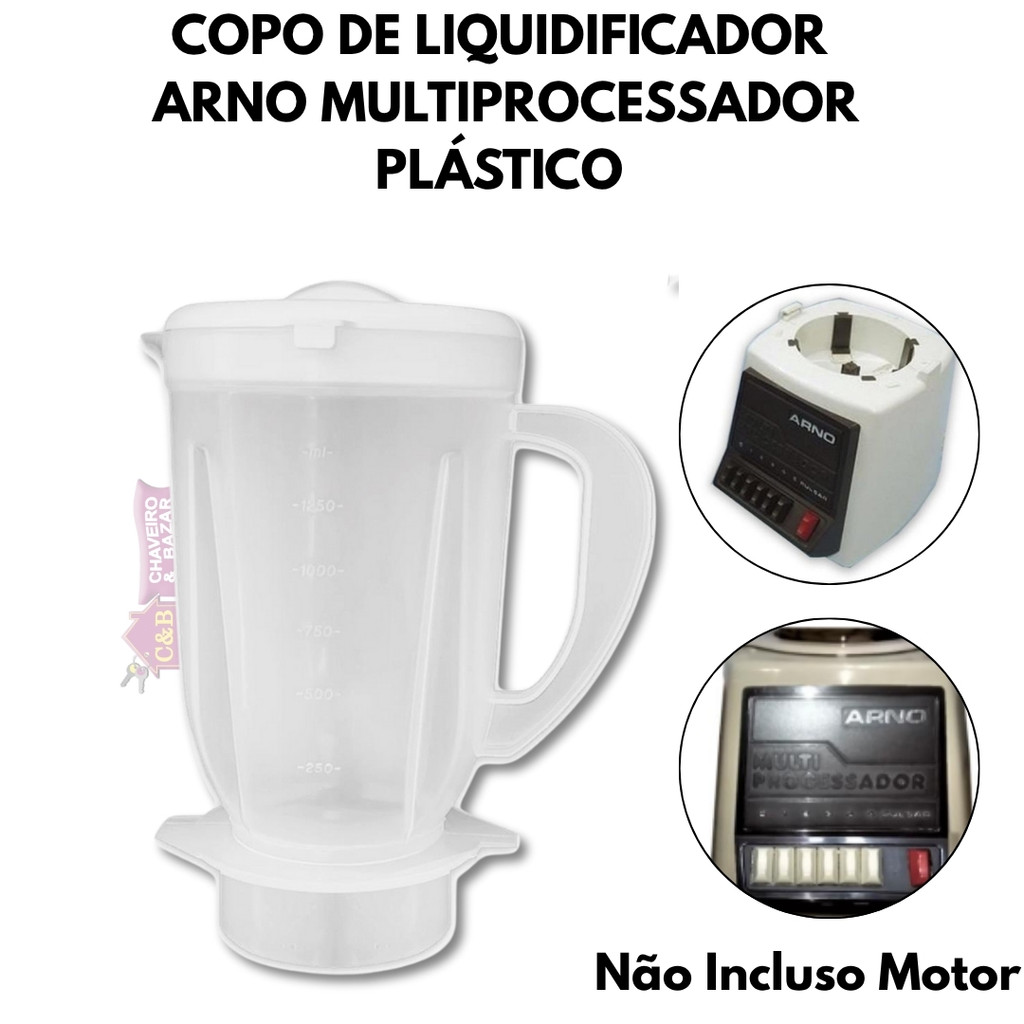 Copo de Liquidificador Arno Multiprocessador Translucido - Tampa Branca