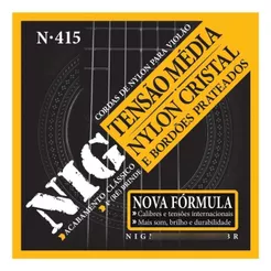 Cordas De Violão Nylon Nig N415 Encordoamento Tensão Média