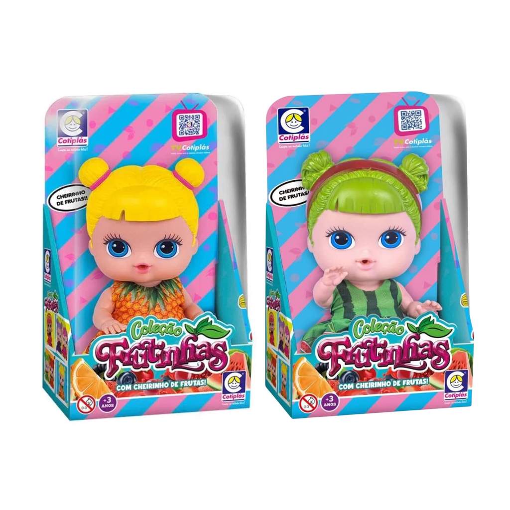 Kit Bonecas Coleção Frutinhas Cotiplás: Melancia + Abacaxi em Oferta na Shopee