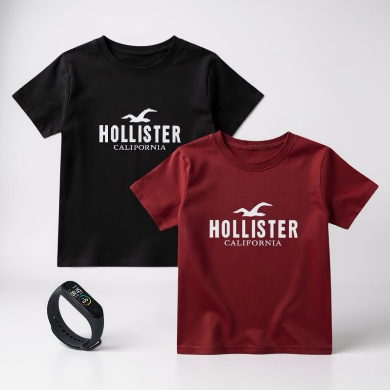 kit infantil 2 camisetas infantil e adulto 100% algodão fio 26.1 +  relógio digital em Oferta na Shopee