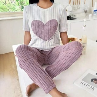 Moda europeia americana calças superiores de manga curta confortável homewear conjunto de pijama feminino homewear conju