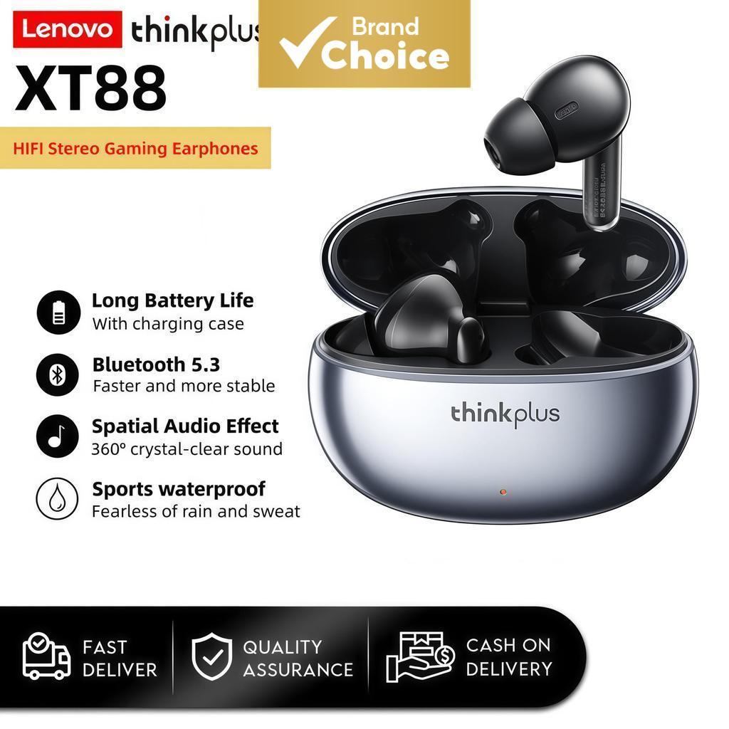 Fones De Ouvido Lenovo XT88 TWS Sem Fio Bluetooth HiFi Sound 13 Mm Driver Dinâmico AI Call Com Cancelamento De Ruído Com