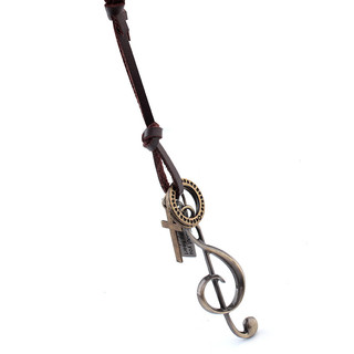 Apito alta nota dezesseis pontos nota guitarra violino Retro colar longo camisola corrente cordão de couro ajustável