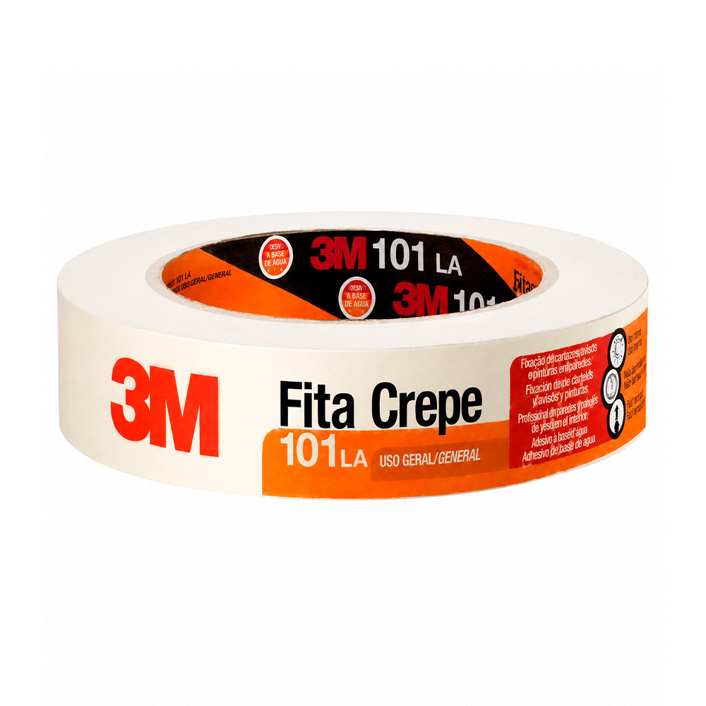 Fita Crepe 3M Uso Geral 24mm x 50m 101LA