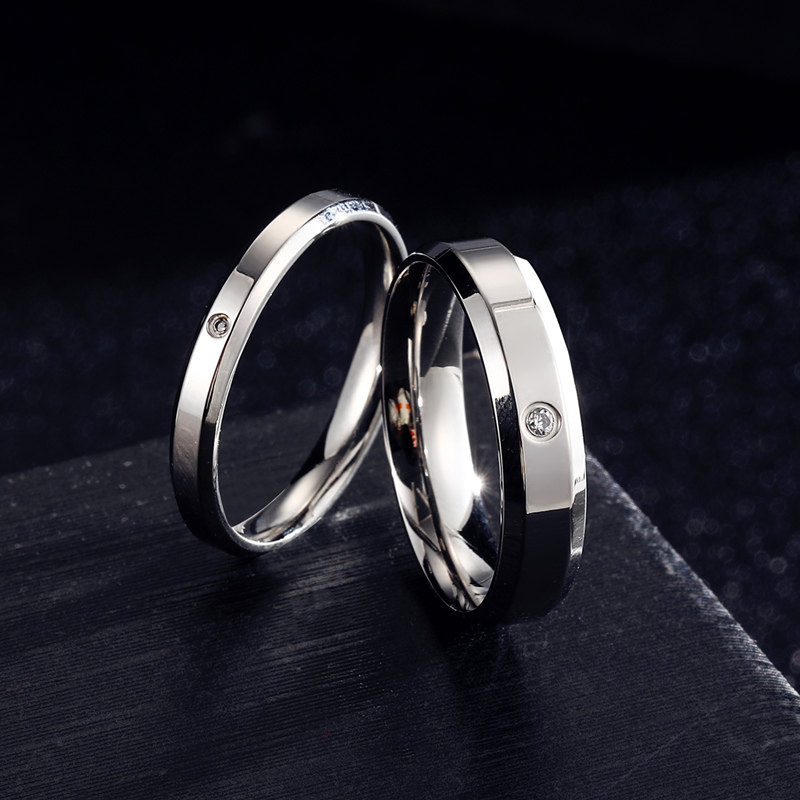 kit anel anel de namoro Diamante simples anel simples anel casal anel masculino feminino luz luxo High-End sentimento fe