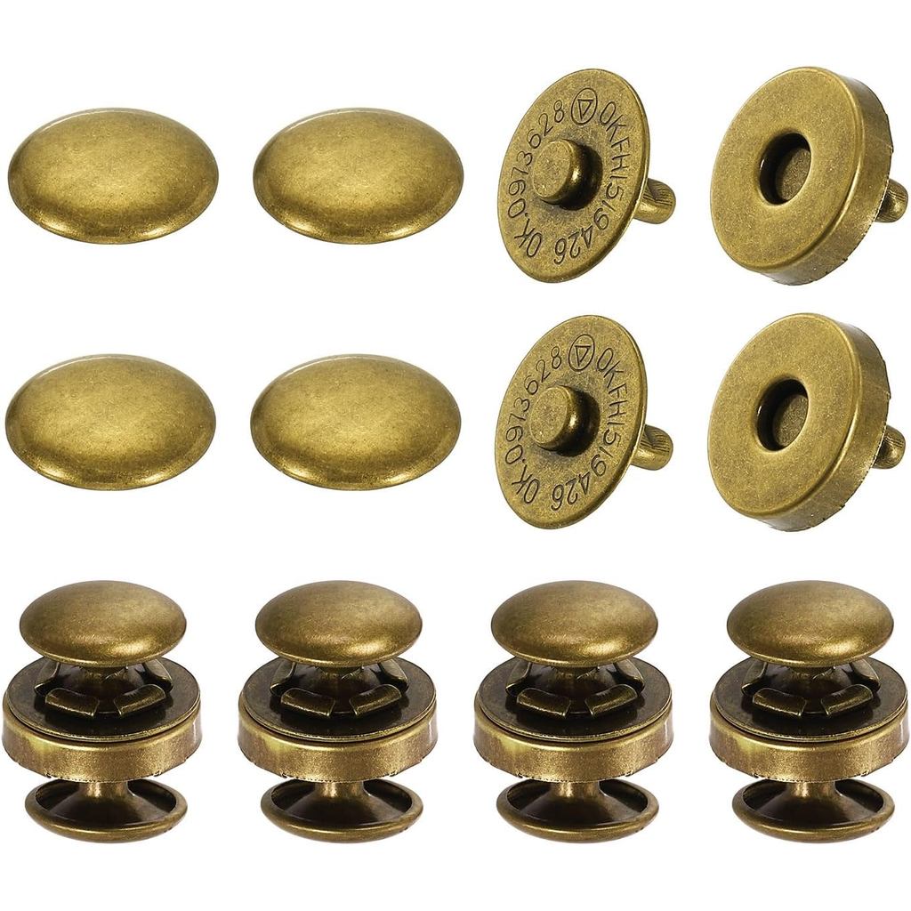 Conjunto de Botões Magnéticos PATIKIL de 14mm, 6 Peças de Fechos Magnéticos de Cobre para Bolsas, Kit de Ferramentas de 