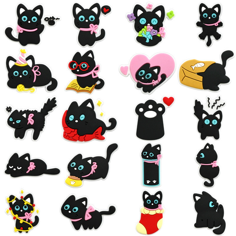 DIDOU Julho Novos Encantos De Sapato Acessórios Gato Preto Sandálias Pingente Botão Pinos Presentes Bonitos Fivela Decor