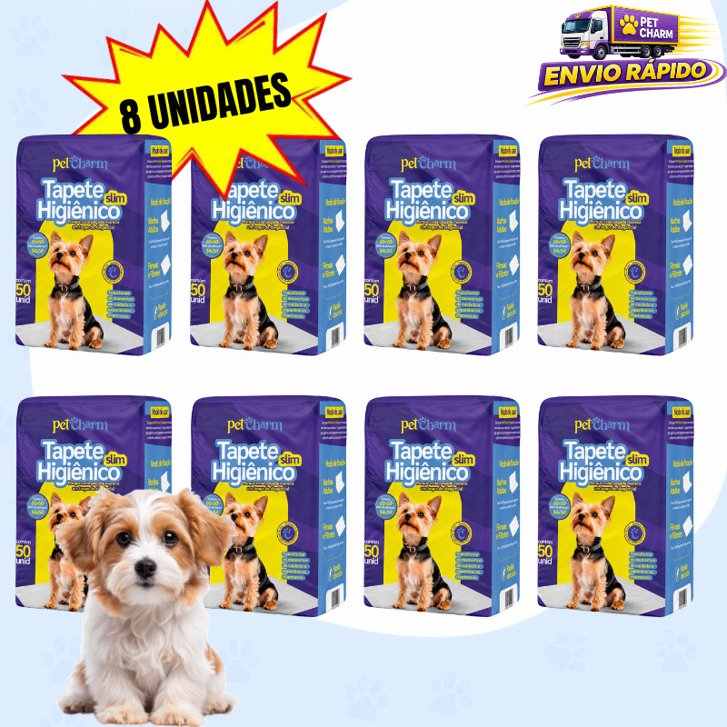 Kit 8 Pacotes Tapete Higiênico Para Cães com 400 Unidades 60x50cm Grande