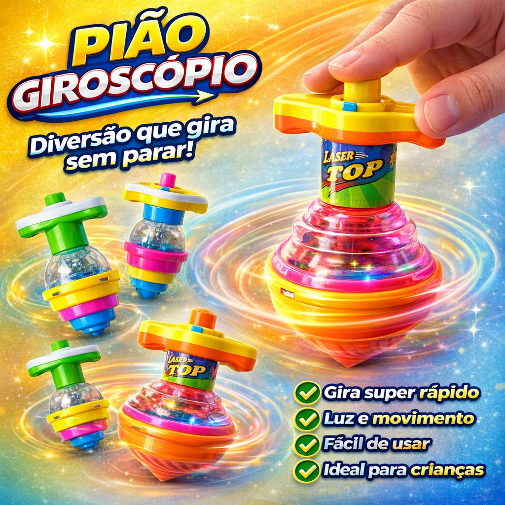 Kit 3/5/10/12/15 Pião Giroscópio Brinquedo Infantil Brincadeira Criança Lembrancinhas Presente......