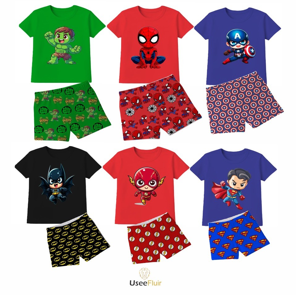 Pijama Infantil Conjunto Curto Estampado Roupa Infantil Verão Confortável Premium