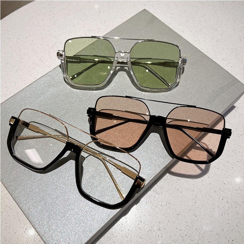 Óculos De Sol Quadrados Vintage De Meia Armação UV400 Retrô De Metal Para Mulheres E Homens Dirigindo Moda Ao Ar Livre
