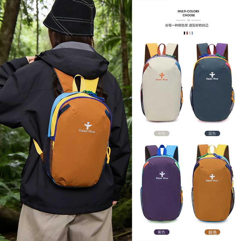 Novo produto esportes lazer contraste cor mochila das mulheres dos homens ao ar livre leve mochila de viagem montanhismo