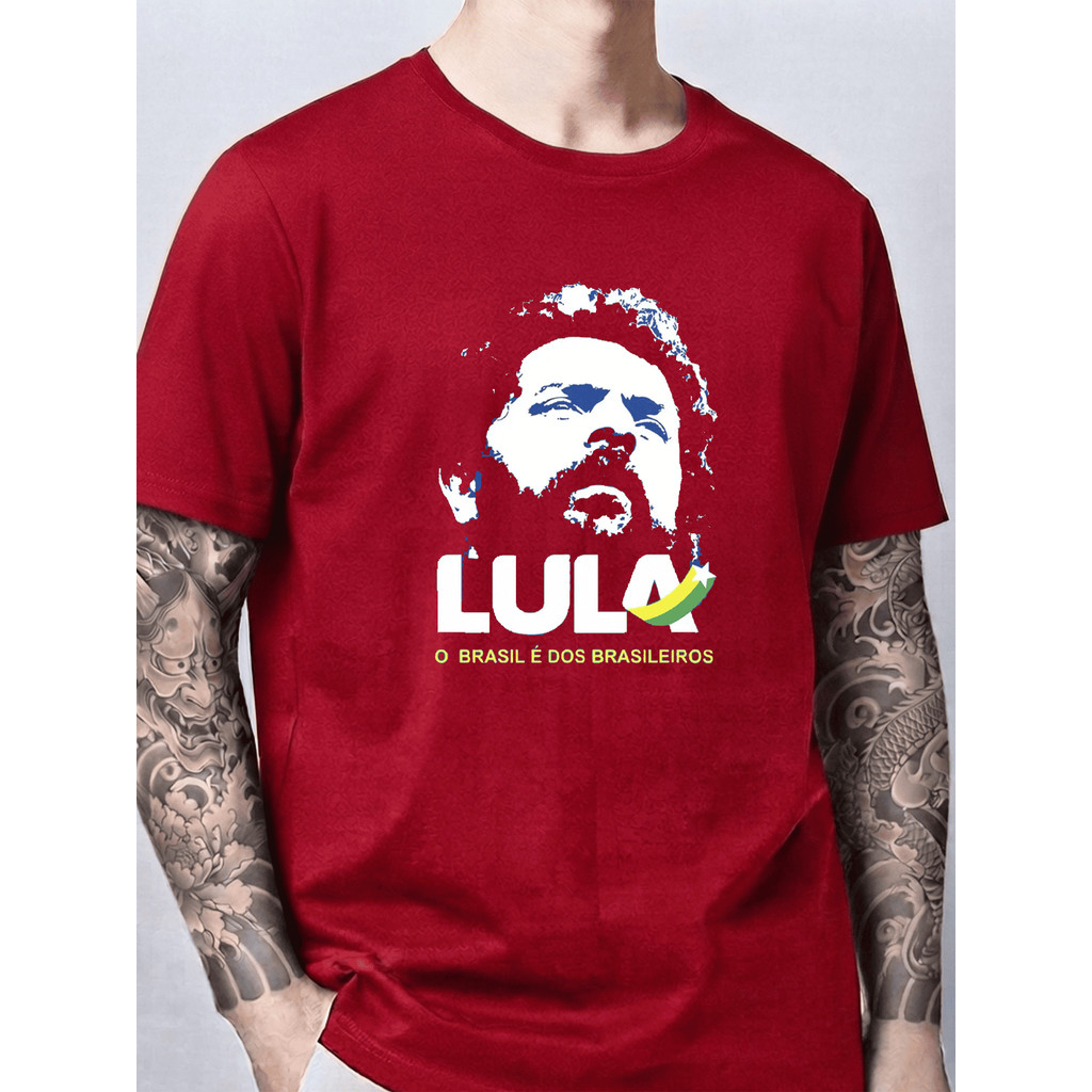 Camiseta Lula Presidente Brasil É Dos Brasileiros Camisa Unissex 100% Algodão Premium Estampa Politica Envio Rápido