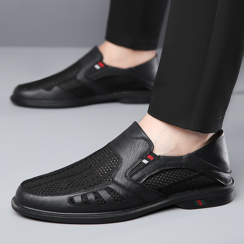 Sapatos masculinos de verão respirável sapatos de malha fina respirável desodorante malha sapatos masculinos leves