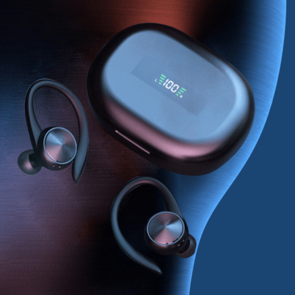 Fone De Ouvido Bluetooth Sem Fio   , Fones Estéreo Com Display Digital , Bilateral