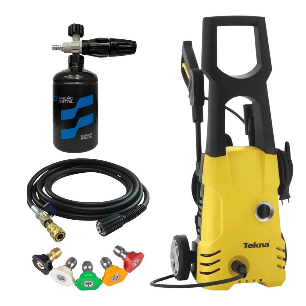 Kit Lavadora Tekna de 1850w mais 10m Mangueira e Snow Foam