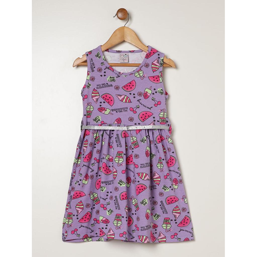 Vestido Cotton Infantil Para Menina - LILAS