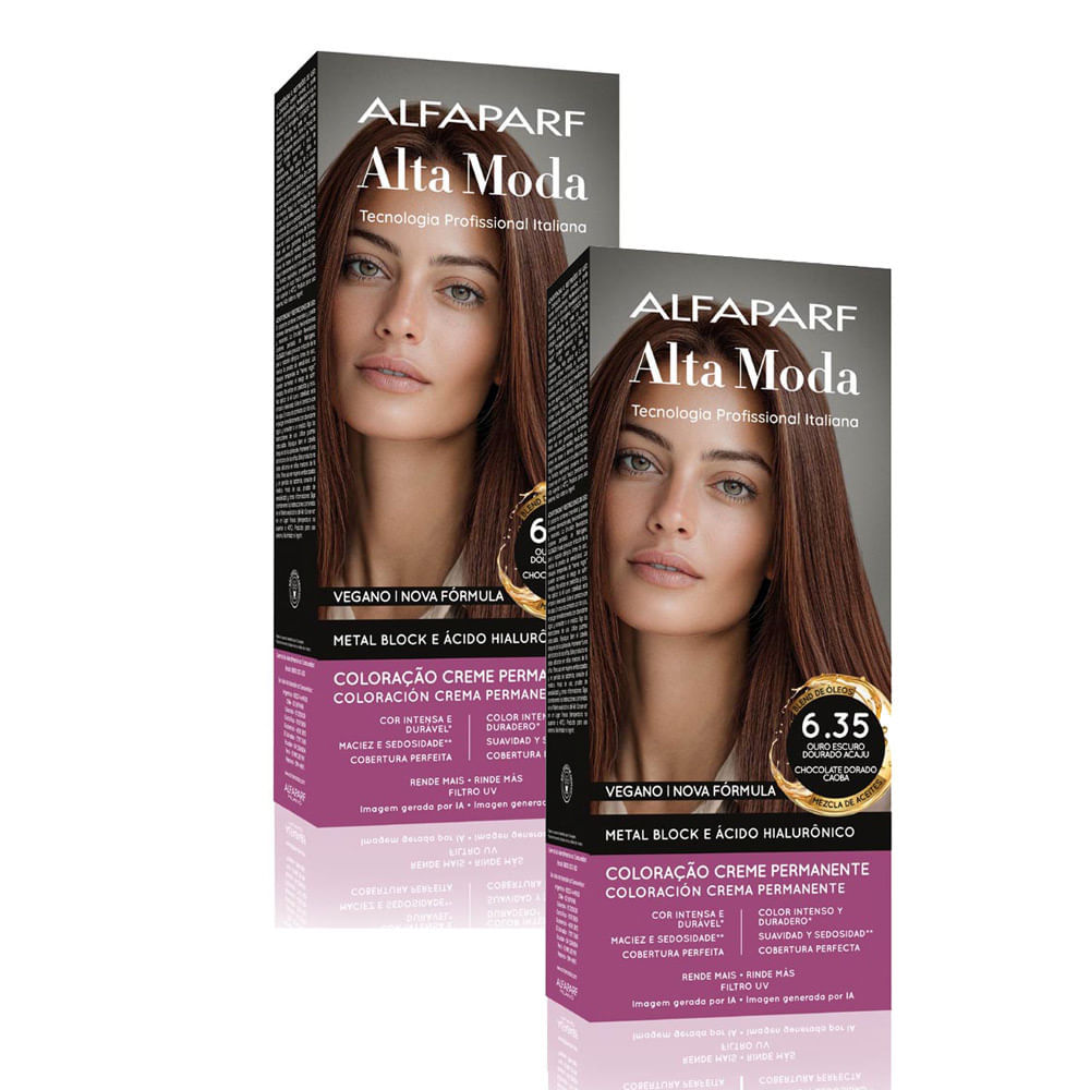 Kit 2 Tintura Creme Altamoda Alfaparf Choccolate 6.35 Kit