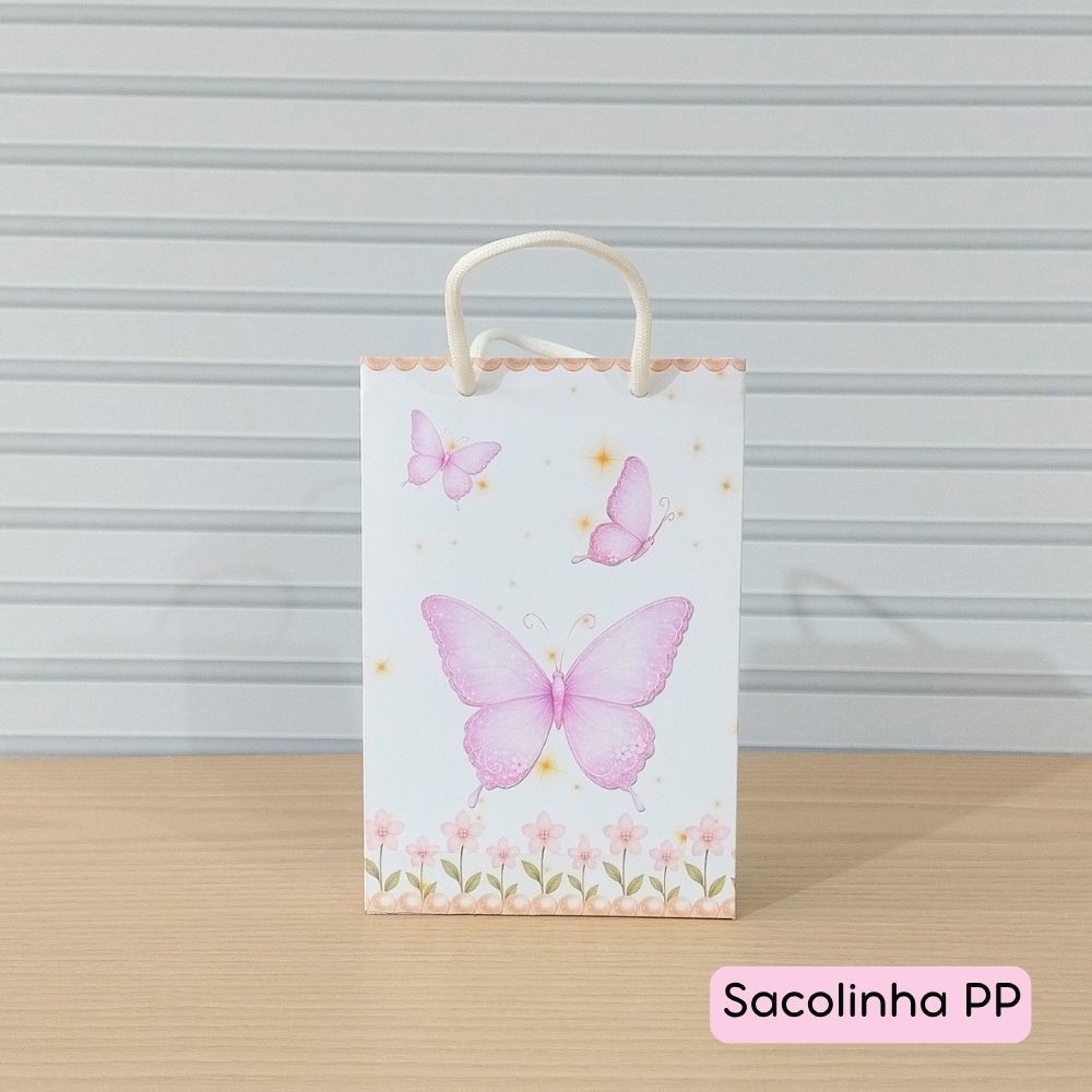 Sacolinha Surpresa Personalizada Borboletas Lilás Lembrancinha para festa