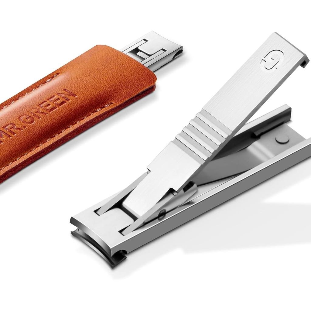 Cortador de Unhas Ultra Fino MR.GREEN, Tecnologia de Fabricação de Precisão Alemã, com Capa de Couro de Vaca, Textura Su