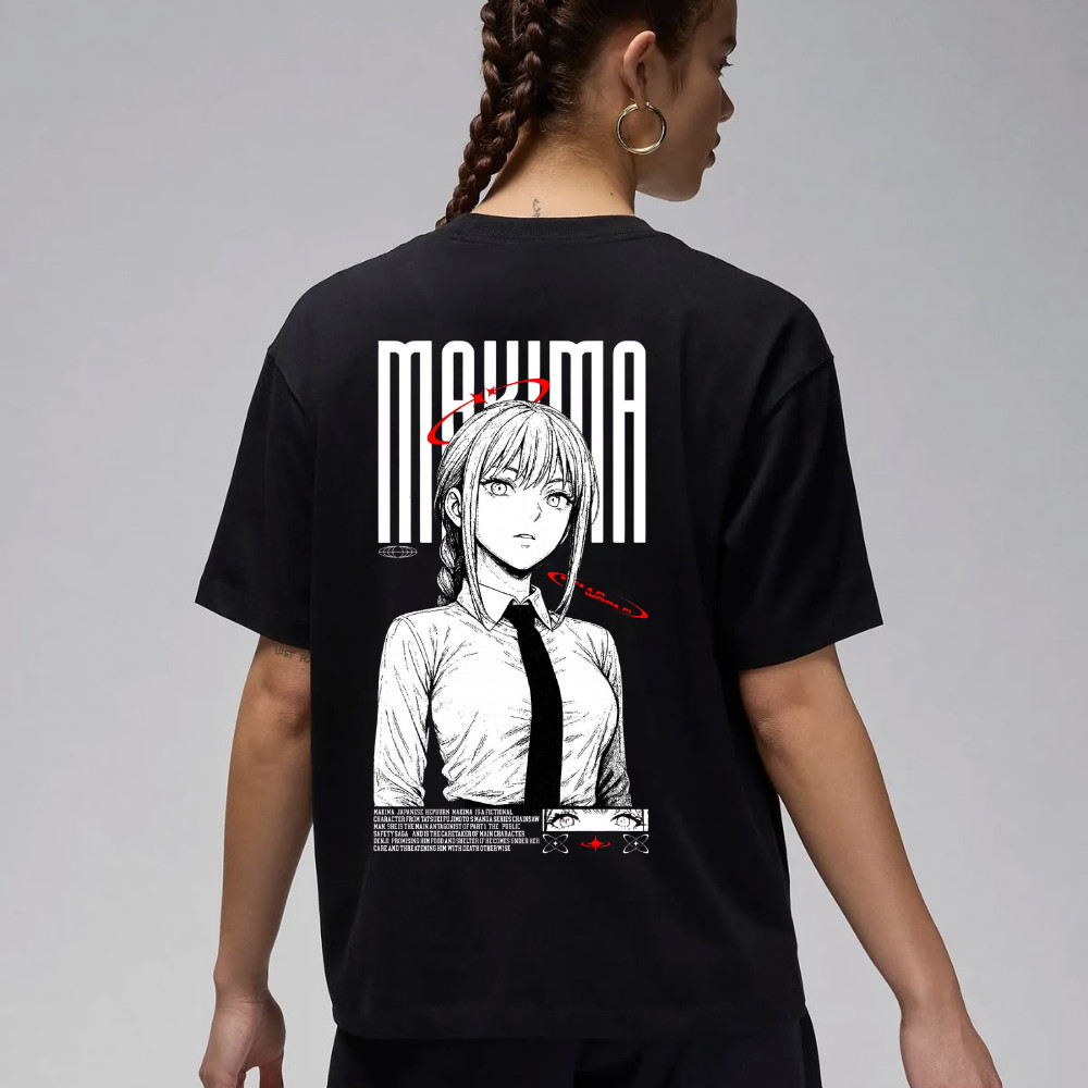 Camiseta Feminina Estilosa Moda Streetwear Anime Makima Camisa Estampada 100% Algodão Confortavel Lançamento 