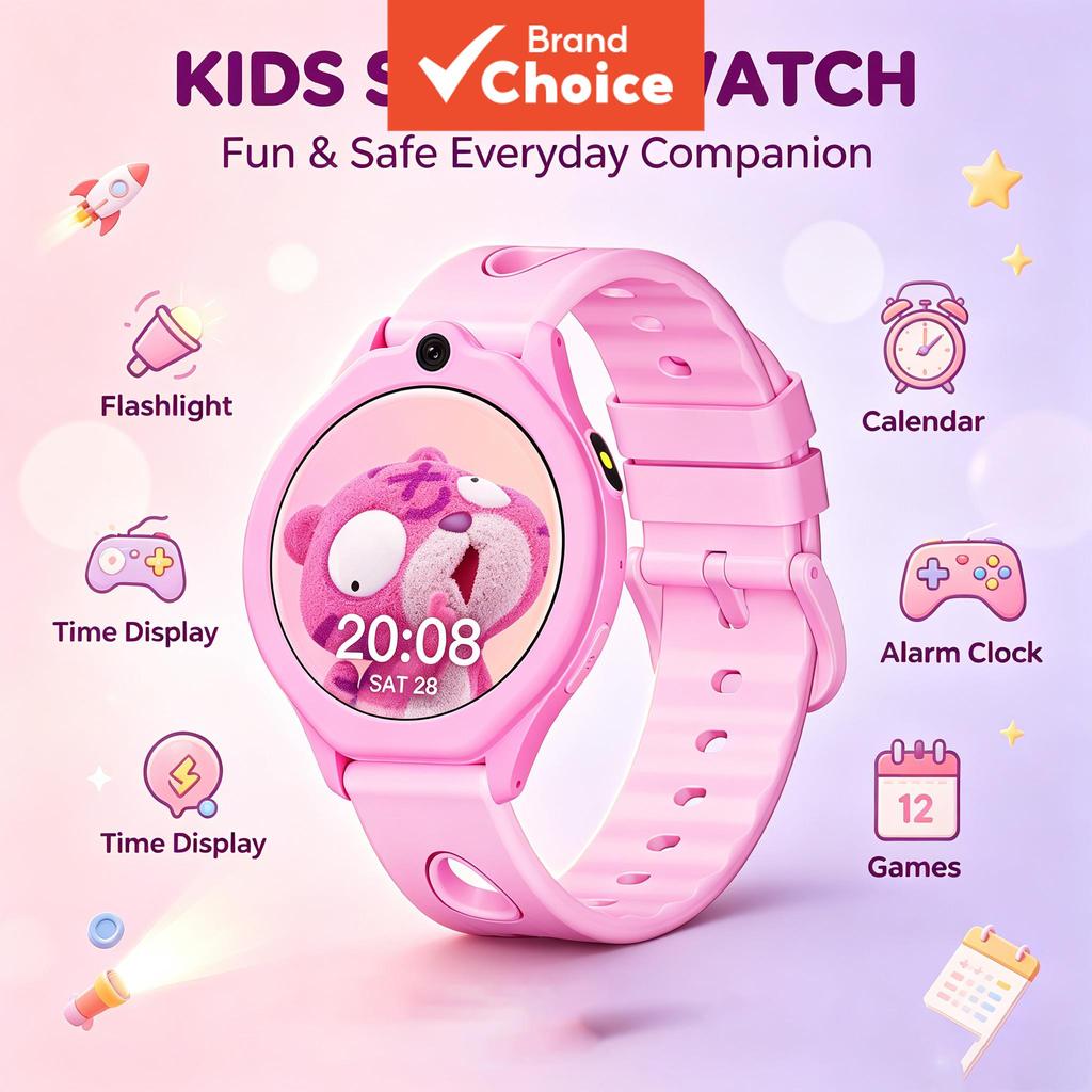 Novo Relógio Inteligente Infantil Multifuncional: Lanterna LED Externa, Alarme, Calendário, Temporizador e Jogos