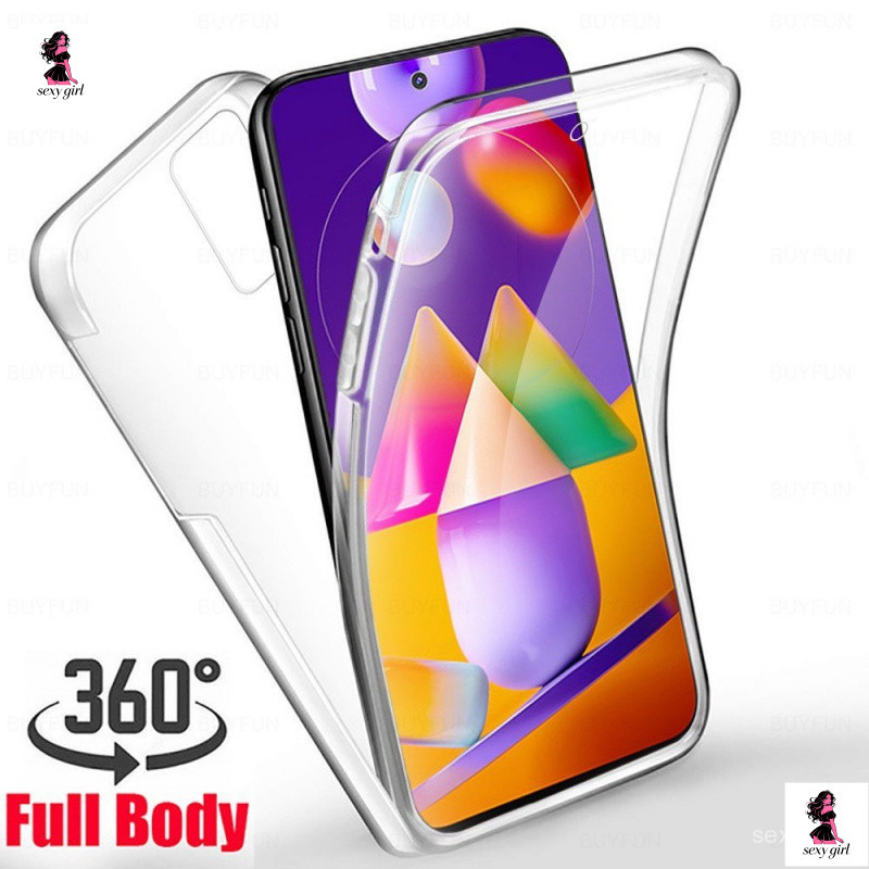 Capa de telefone transparente à prova de choque em silicone TPU 360 graus para Samsung A12 A22 A32 A42 A72 A52 A51 A71 A