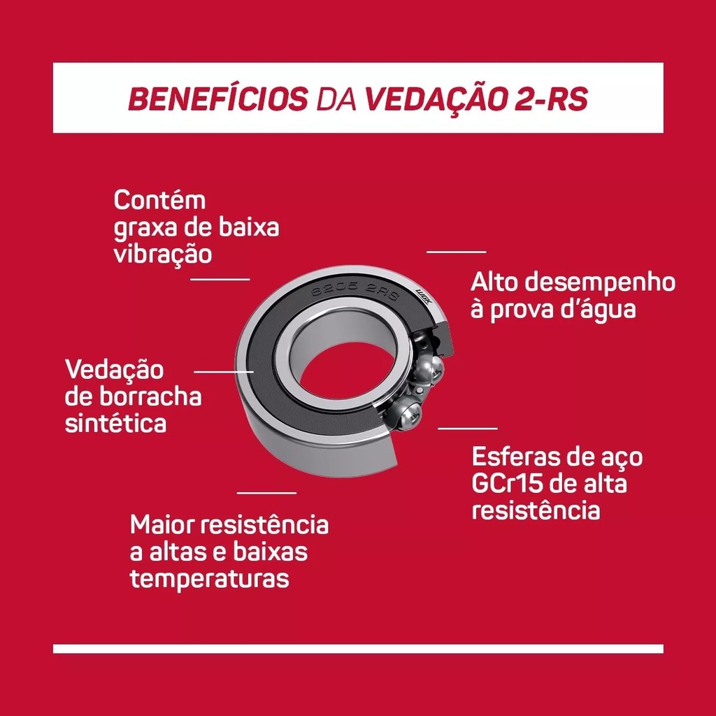 ROLAMENTO DE RODA 2RS TRASEIRA CBX 250 Twister NX4 Falcon XLX 250 XLX 350 XR 250 Tornado WGK ORIGINAL 1o LINHA — imagem 2 de 2