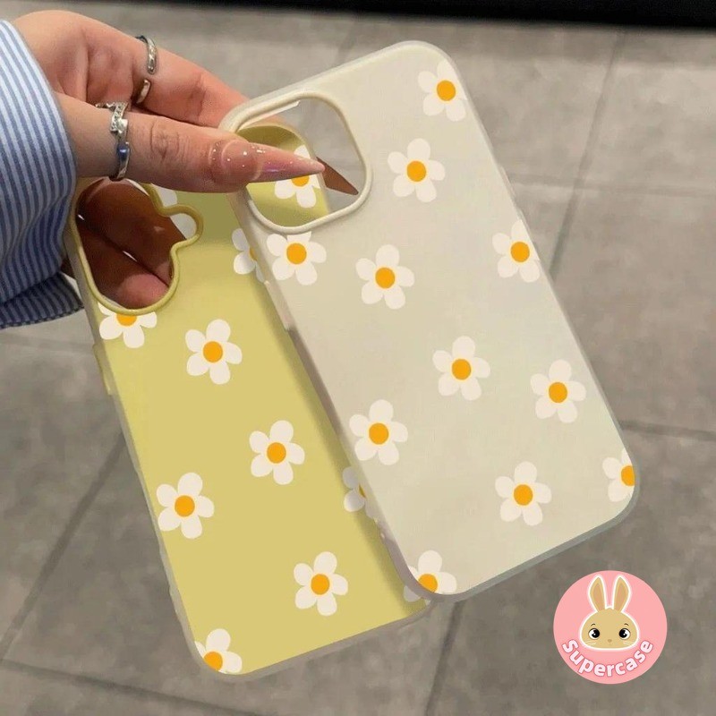Capa De Telefone De Flor Simples Branca Para Samsung Galaxy A57 A37 A73 A72 A71 A56 A55 A54 A53 A52 A52S A51 A50 A50S A3