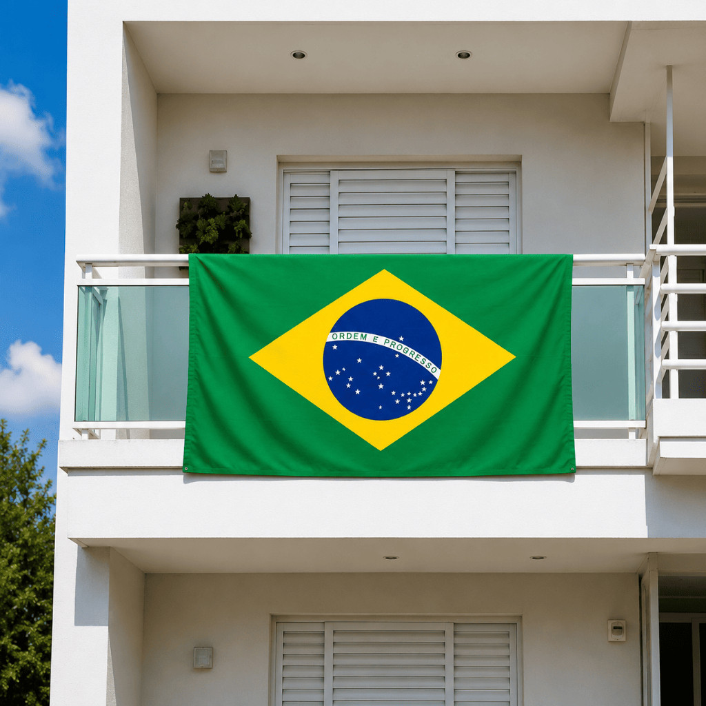 Bandeira Do Brasil Grande 180cmX120cm Copa do Mundo Eleição Reforçada Bastão Metro Verde e Amarela