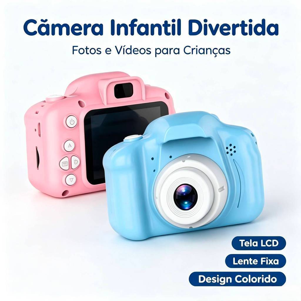 Câmera Infantil Digital Fotográfica Criança Lançamento Filma Tira Foto De Verdade Ml-566