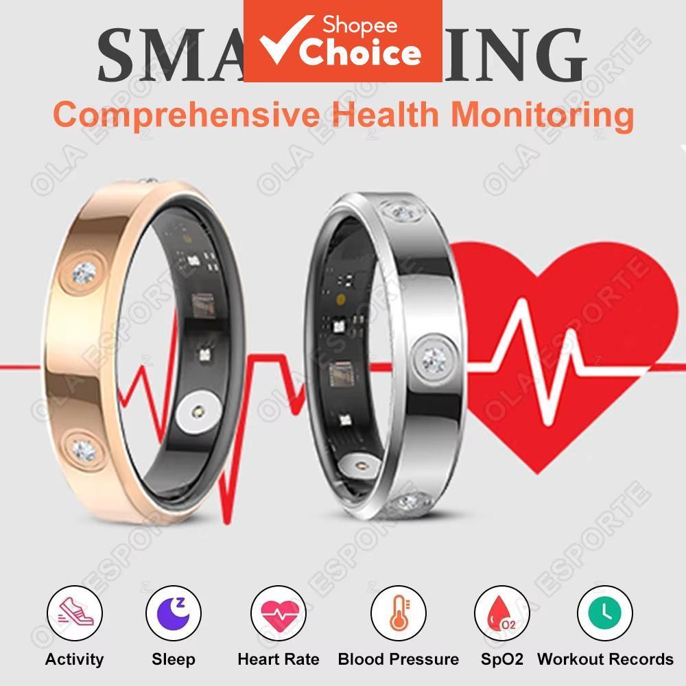 Anel Inteligente À Prova D'água Para Mulheres E Homens , Rastreador De Fitness Com Monitor De Sono Pressão De Frequência