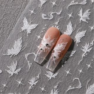 Adesivos de Unhas com Borboletas 5D em Relevo, Adesivos de Unhas Autoadesivos para Mulheres e Meninas, Decorações para M