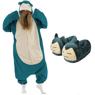 Kigurumi de Animal Unicórnio Snorlax, Pijama Feminino de Desenho Animado, Macacão de Anime para Adultos, Macacão Masculi