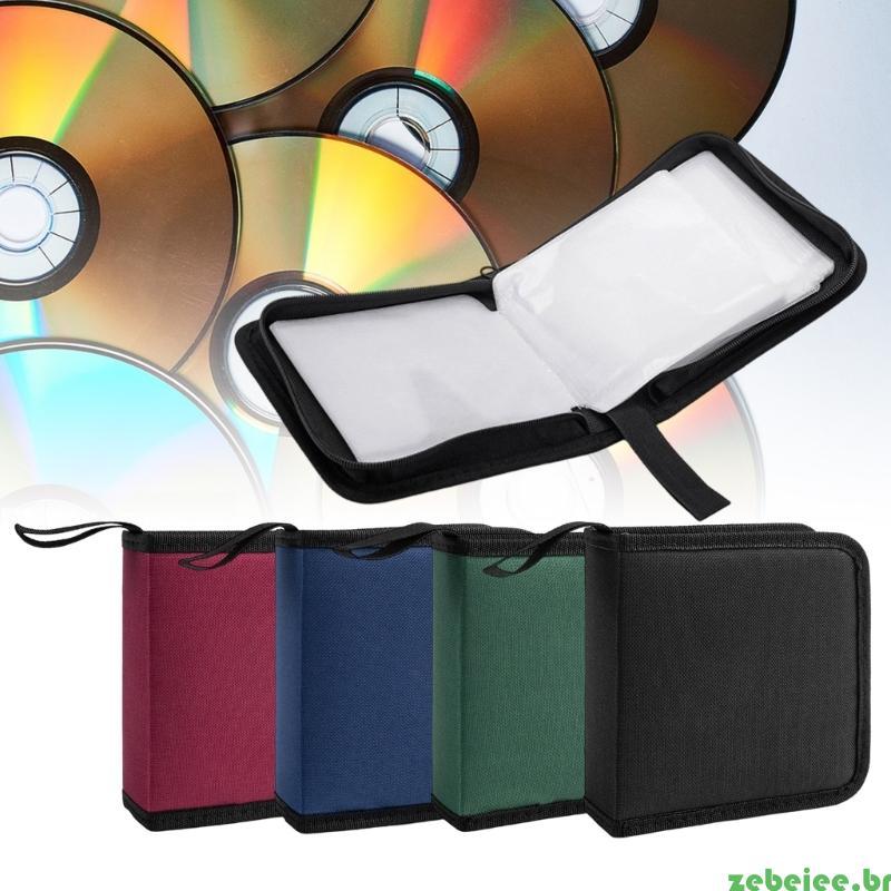 zebeiee Estojo Organizador CDs 40 Folhas Capacidade Bolsa Tecido Oxford Para Interiores Automóveis
