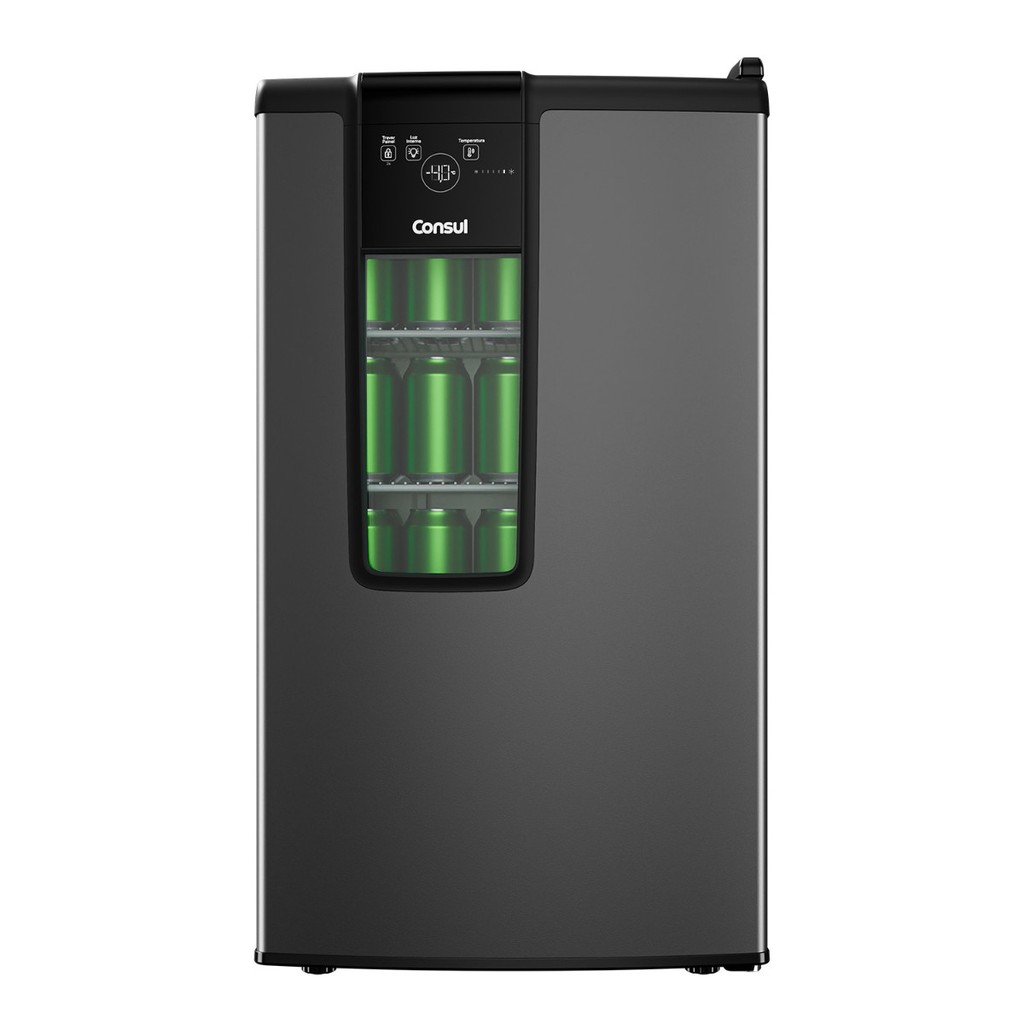 Cervejeira Consul Frost Free 83 Litros Porta de Vidro Display Externo Led Czd12mt Titanium