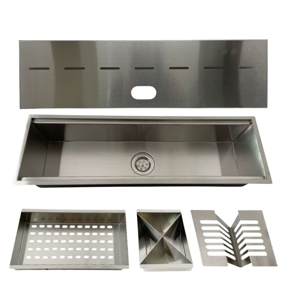 Calha Canal Organizador Úmida de Cozinha Escorredor Com Tampa Gourmet Embutir 60