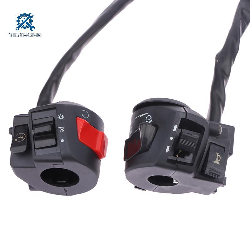 FFBR Universal Motocicleta Lidar Com Interruptores Chifre De Estrangulamento Sinal Volta Farol Partida Elétrica Guiador 
