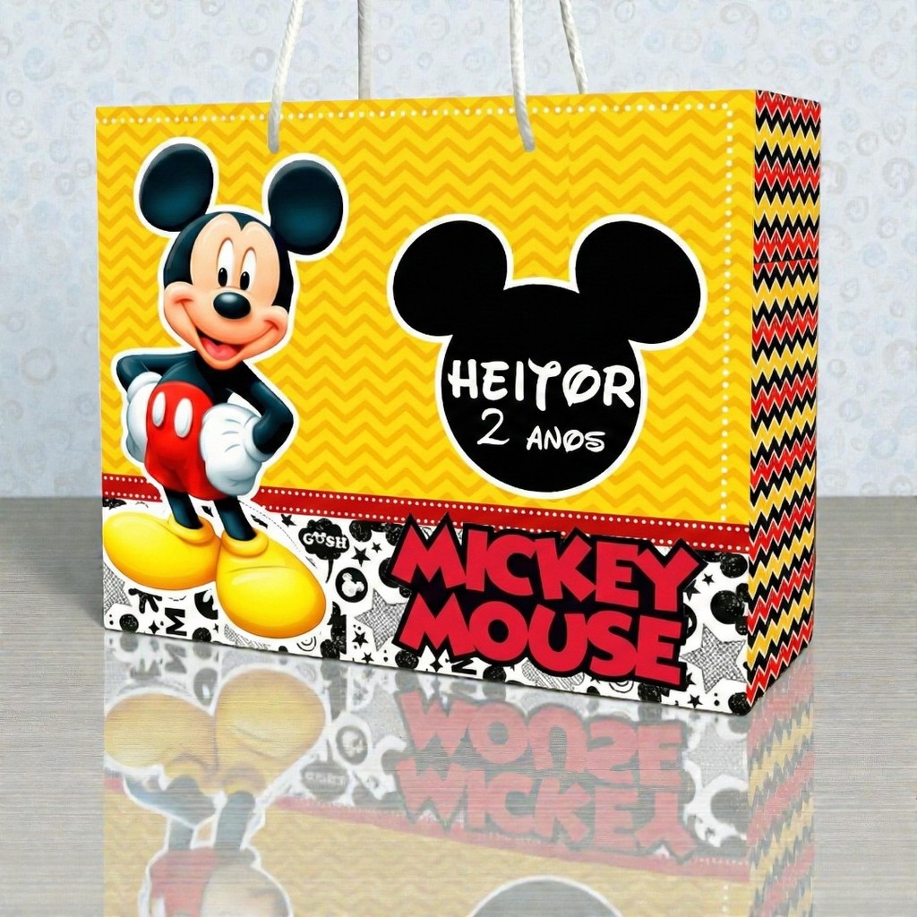 SACOLA MICKEY Personalizado | Sacolinha | Lembrancinha | Mimos | Aniversário MICKEY