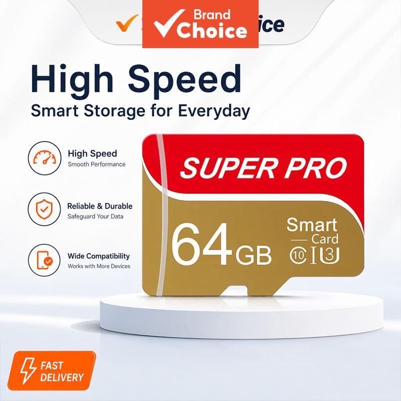 Cartão de memória microSD/TF de alta velocidade, Classe 10, 32 GB, 64 GB, 128 GB, compatível com