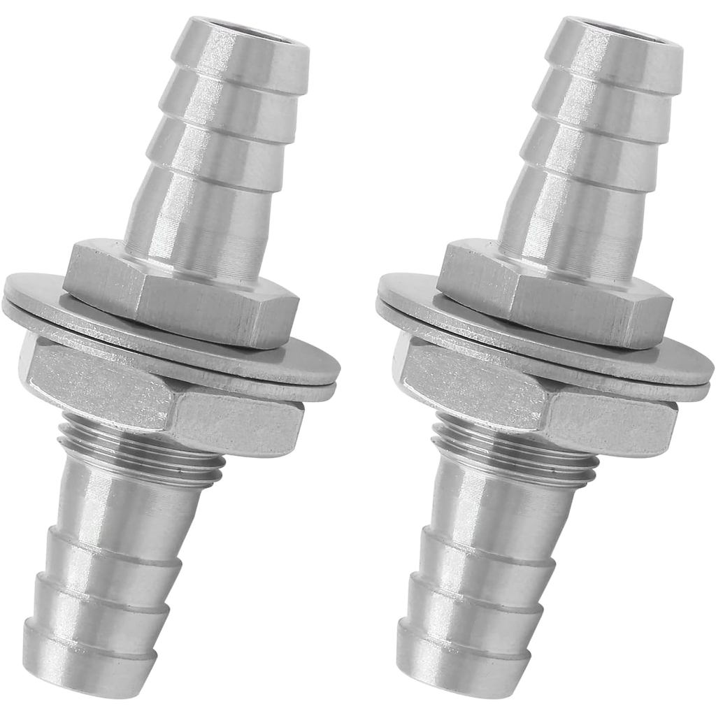Biaungdo 2 Peças Conector de Mangueira 3/8", Conector de Mangueira em Aço Inoxidável 304, União Hexagonal Reta Passante 