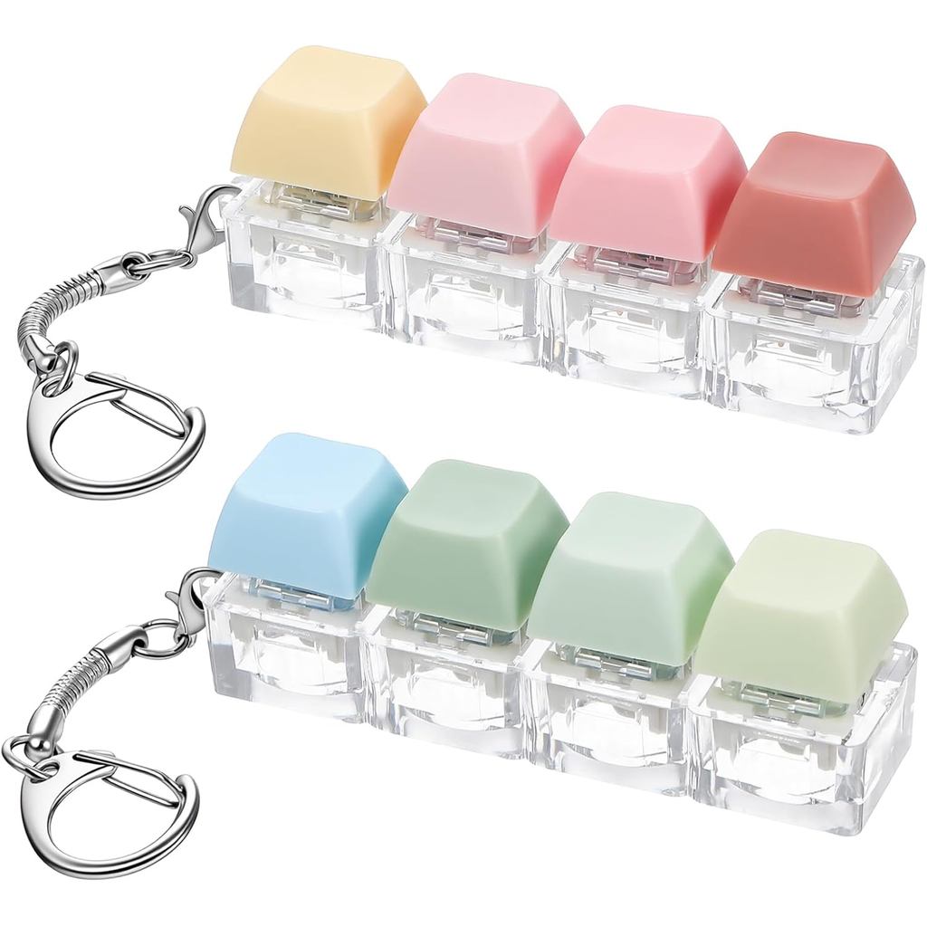 Brinquedo Anti-stress de Teclado, 2 Peças, Chaveiro Anti-stress de Teclado, Teclados 4 em 1, Brinquedos de Clique para o