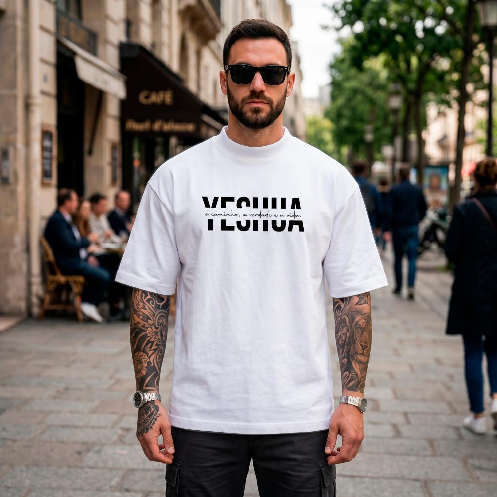 Camiseta Masculina Oversized Suedine Estampada Yeshua Streetwear Cristã