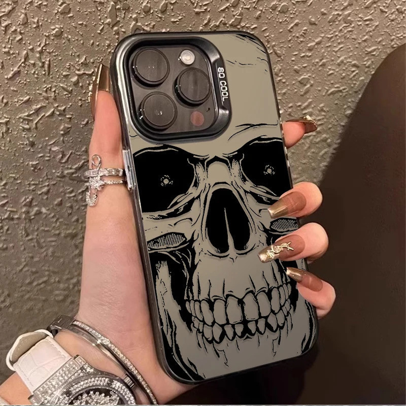 Capa de PC com Padrão de Caveira de Terror para Samsung Galaxy A55 A15 A35 A25 A05 A05S 5G A34 A24 A14 A54 A53 A13 A23