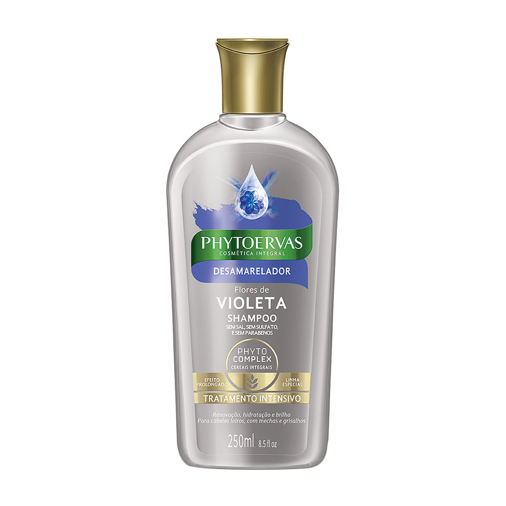 Shampoo Desamarelador Phytoervas Flores de Violeta Sem Sal com 250ml