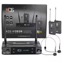 Microfone Sem Fio Duplo Kadosh KDS-W392 Uhf