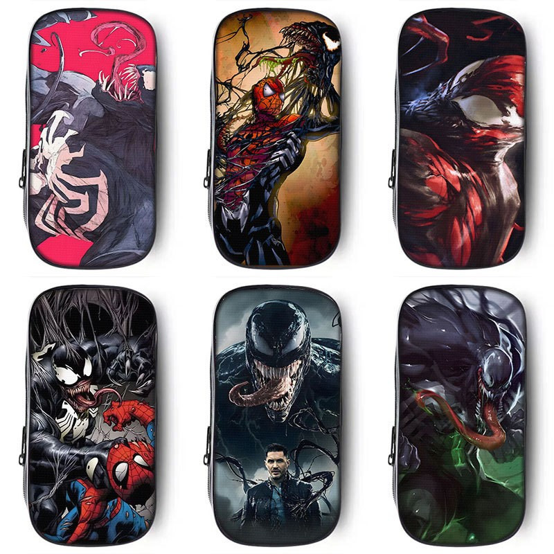 2026 novo produto Marvel Venom 2 estojo de lápis menino legal caixa de papelaria menino estudante saco de papelaria 2025