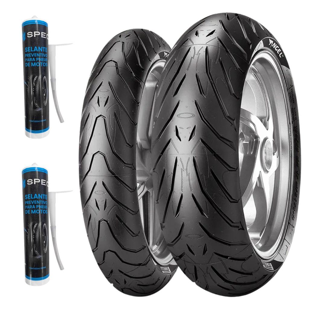 PNEU 160/60-17 + 120/70-17 ANGEL ST PIRELLI USO SEM CAMARA Xj6 Cb500x Cb500f Nc 700x 750x + SELANTE SPEC 300ML